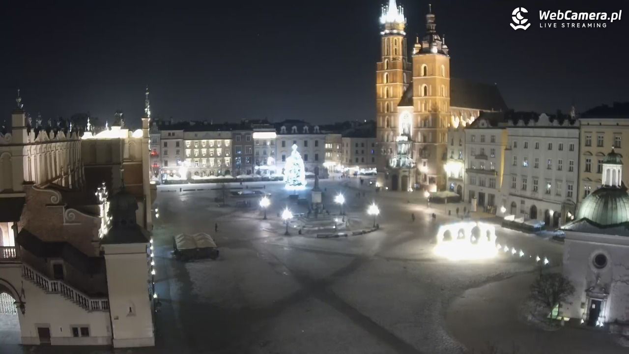 Kraków - widok na Rynek z hotelu - 18 styczeń 2026, 02:08