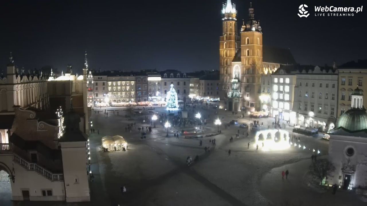 Kraków - widok na Rynek z hotelu - 17 styczeń 2026, 22:09