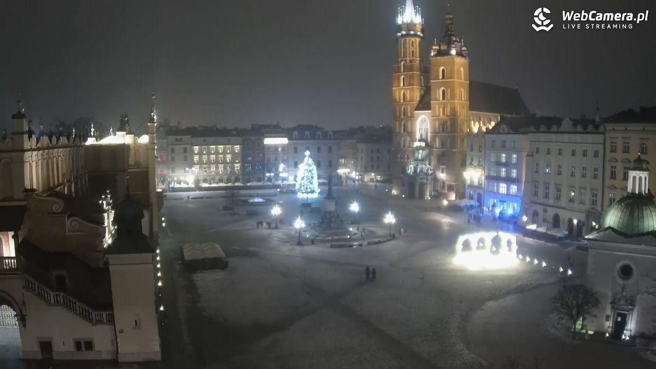 Kraków - widok na Rynek z hotelu - 17 styczeń 2026, 03:42