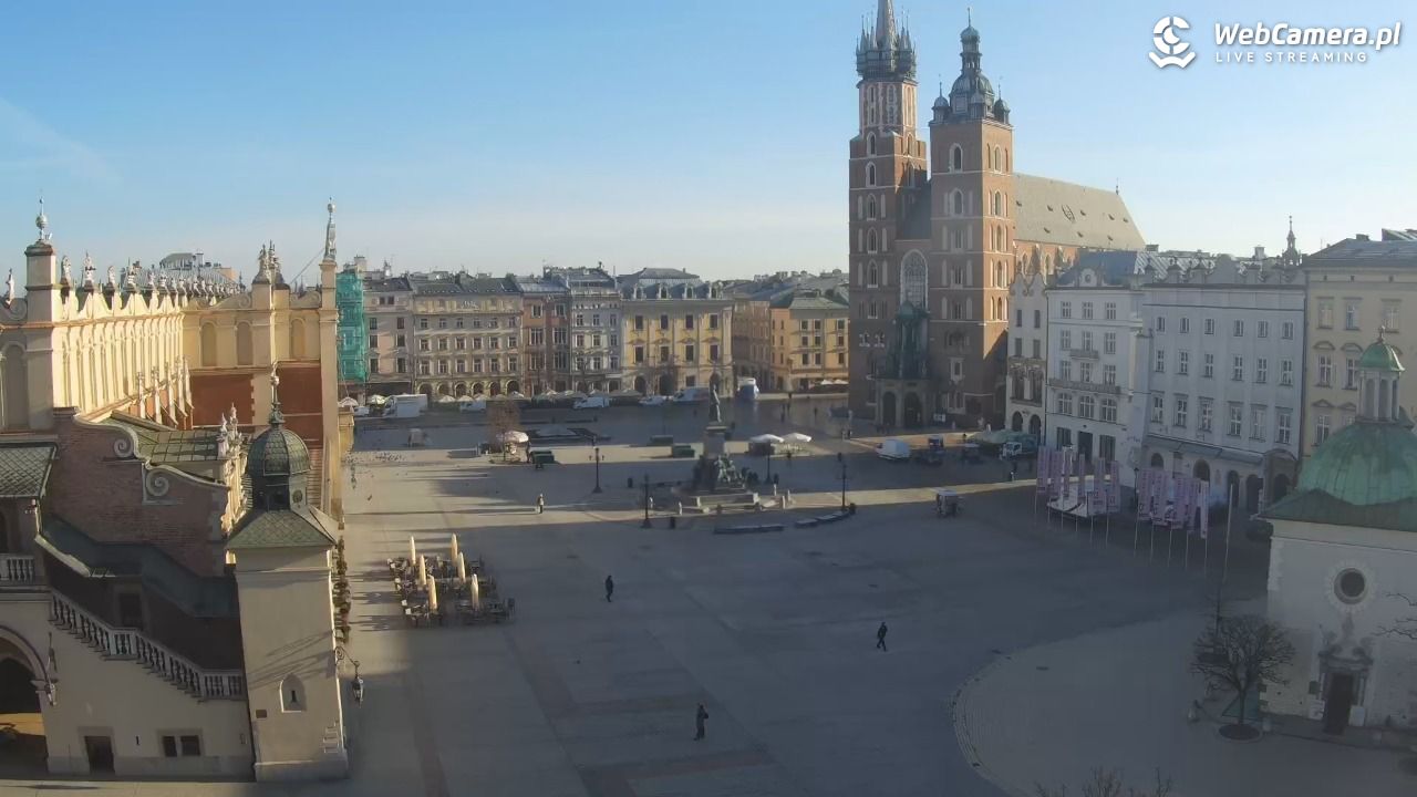Kraków - widok na Rynek z hotelu - 06 marzec 2026, 08:15