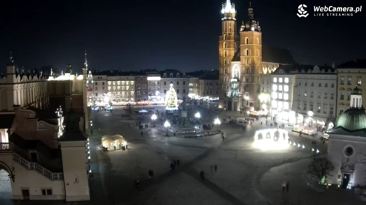 Kraków - widok na Rynek z hotelu - 17 styczeń 2026, 21:12