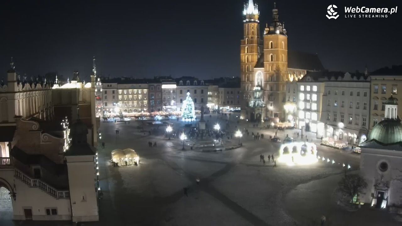Kraków - widok na Rynek z hotelu - 18 styczeń 2026, 20:29
