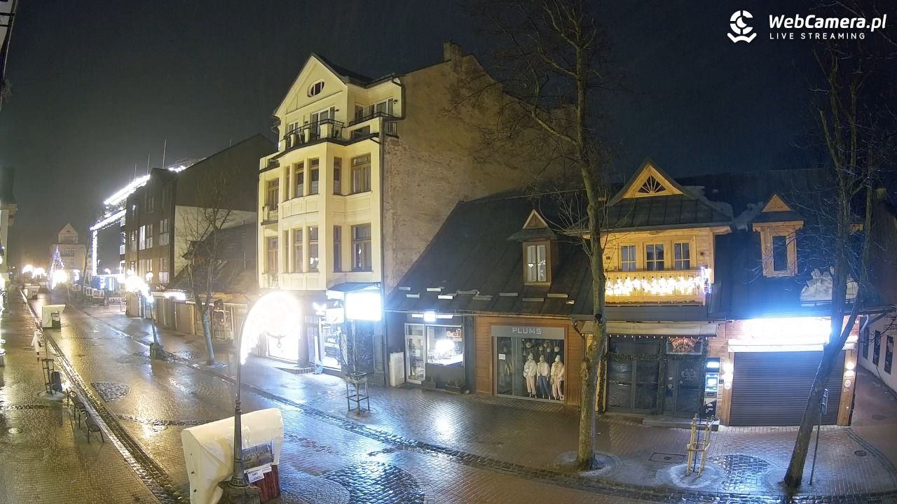 KRUPÓWKI - widok na środkową część deptaka - 08 luty 2026, 05:54