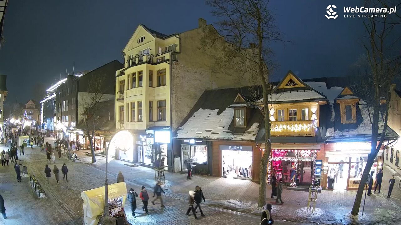 Krupówki  - widok na deptak - 31 styczeń 2026, 17:43