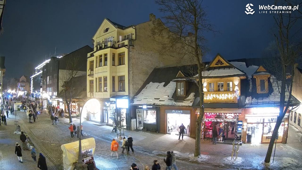 Krupówki  - widok na deptak - 31 styczeń 2026, 17:40